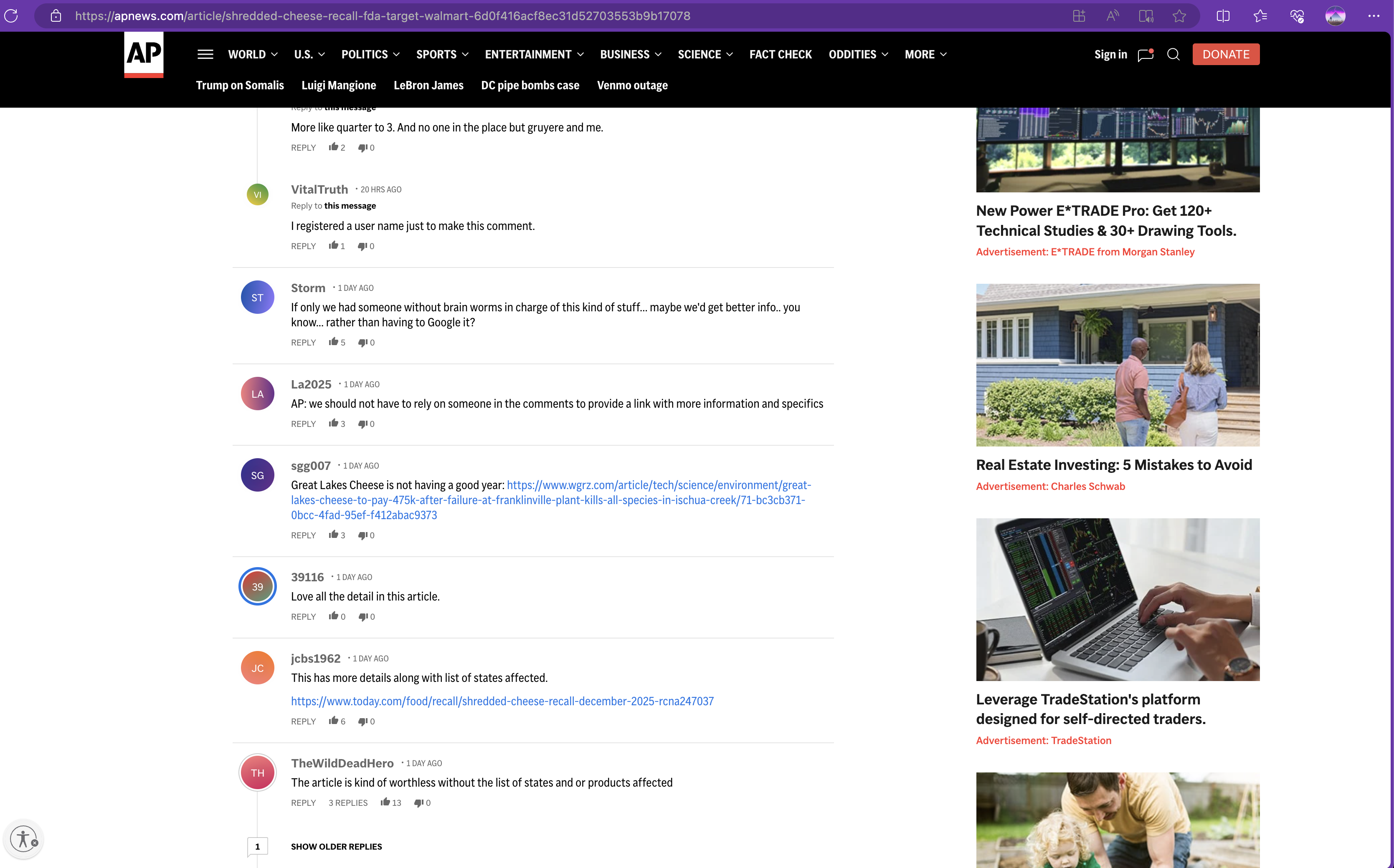 AP shredded cheese comments