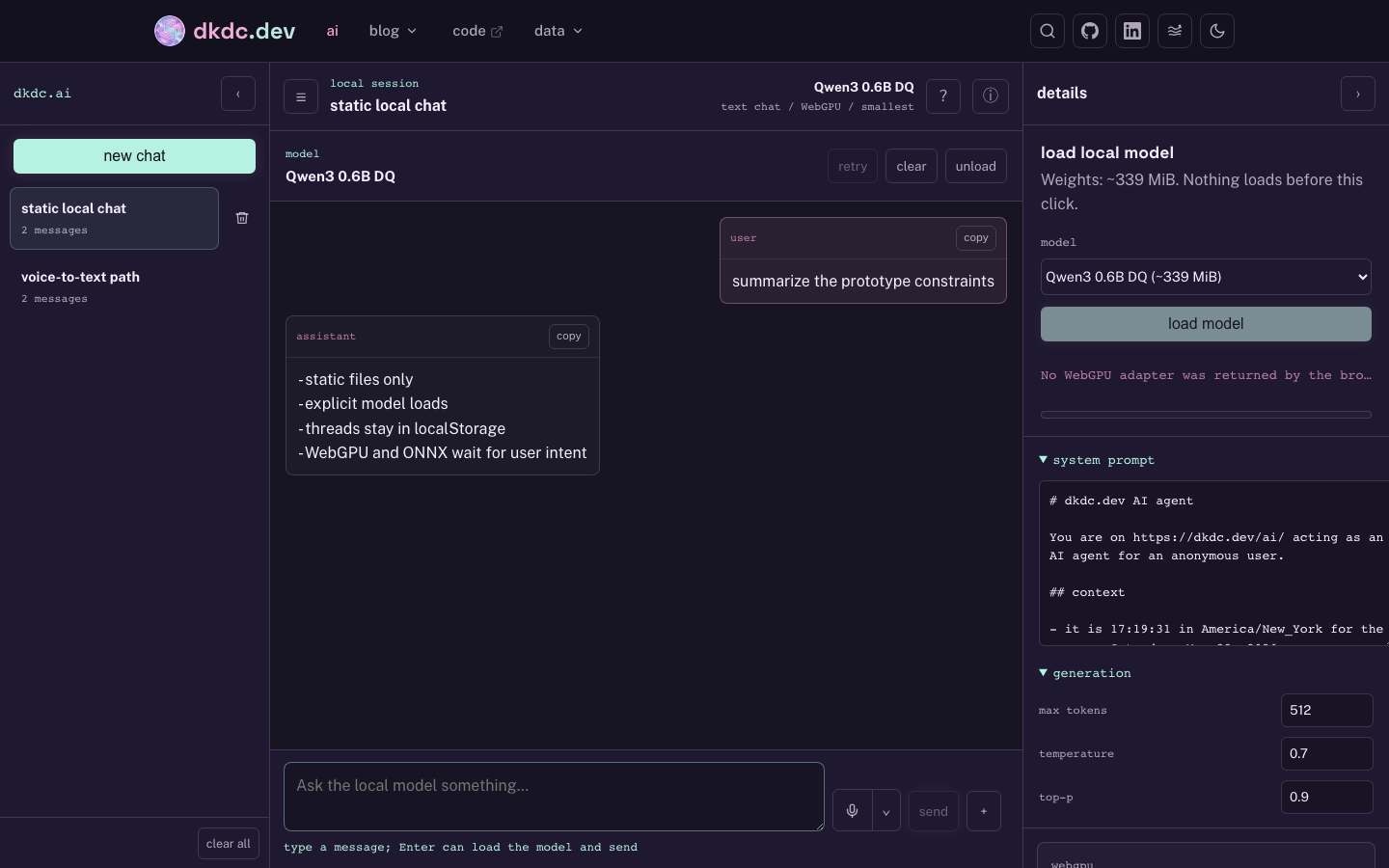 /ai app screenshot selected when the current site theme is dreamy